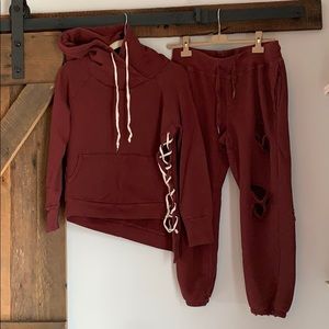 NSF Sweatsuit, Maroon